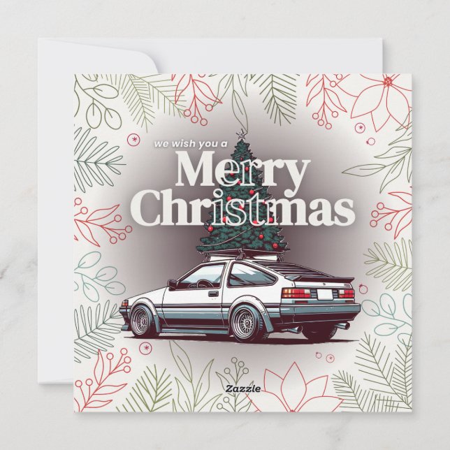 Merry Christmas with Hachiroku (JDM eight-six) Holiday Card (Back)