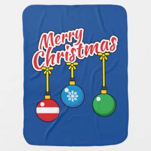 Merry Christmas with Hanging Balls Baby Blanket