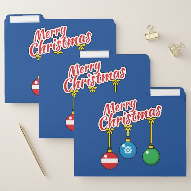 Merry Christmas with Hanging Balls File Folder (Set)