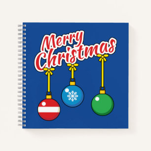 Merry Christmas with Hanging Balls Notebook