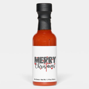 Merry christmas with hearts hot sauces