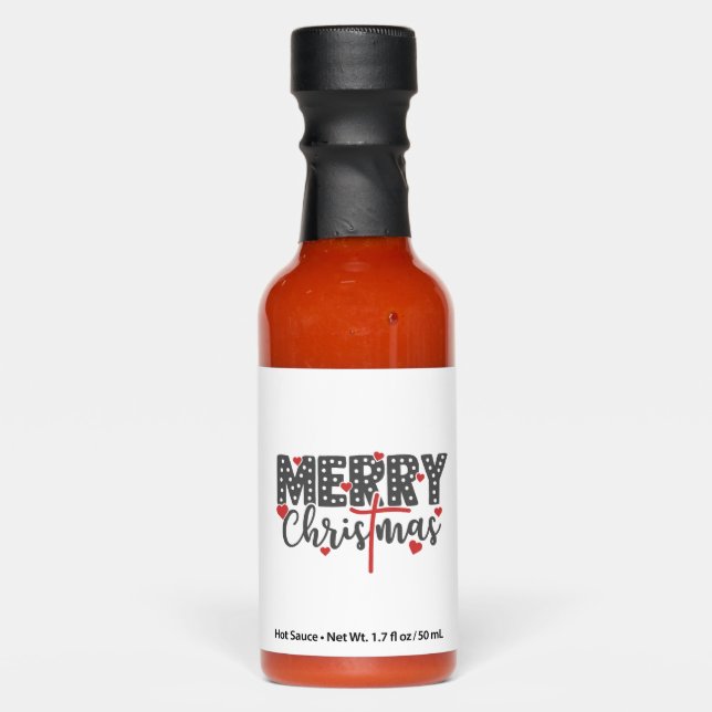 Merry christmas with hearts hot sauces (Front)