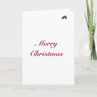 Merry Christmas with Holly Holiday Card