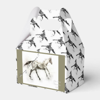 Merry christmas with  horse (rewite by yourself) favor boxes