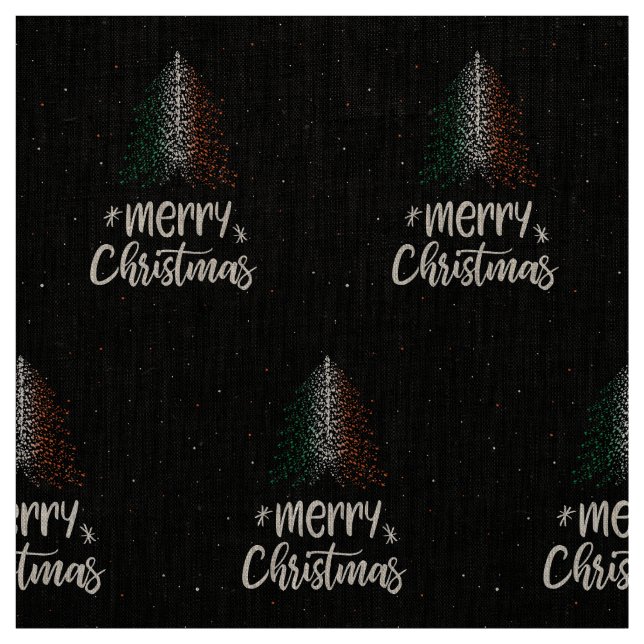 Merry Christmas with Ireland flag Fabric (Swatch)