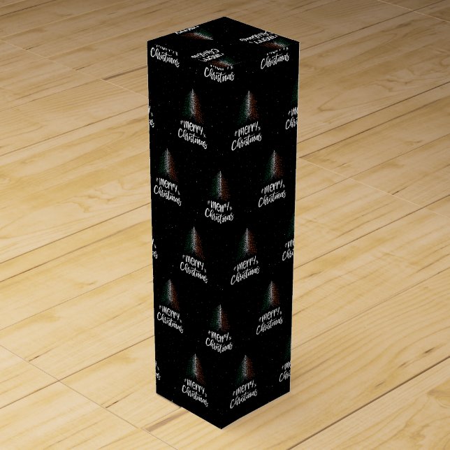 Merry Christmas with Ireland flag Wine Box (Front)