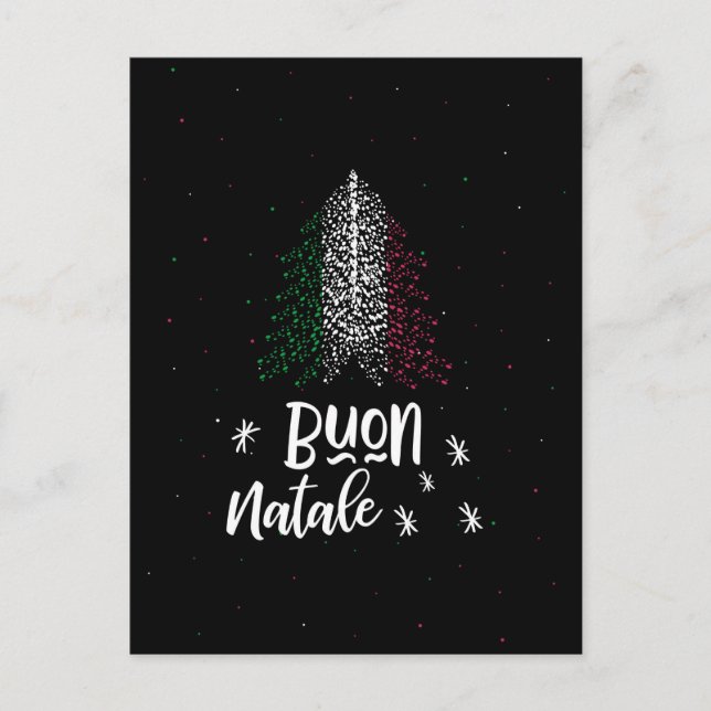Merry Christmas with Italy flag Holiday Postcard (Front)