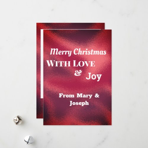 Merry Christmas With Love And Joy Frosted Holiday Card