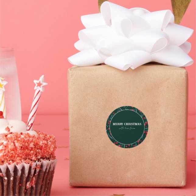 Merry Christmas with love from... Classic Round Sticker (Party)