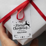 Merry Christmas with love from (custom) Couple,   Rubber Stamp<br><div class="desc">This "merry christmas" tag features a deer with couple names.</div>
