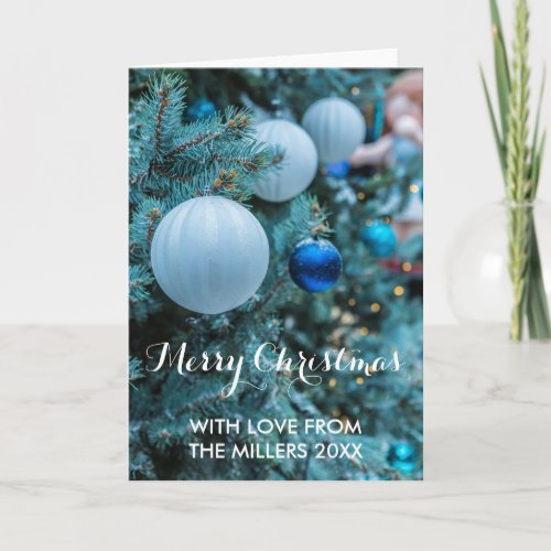 Merry Christmas With Love Personalize Family Name Card