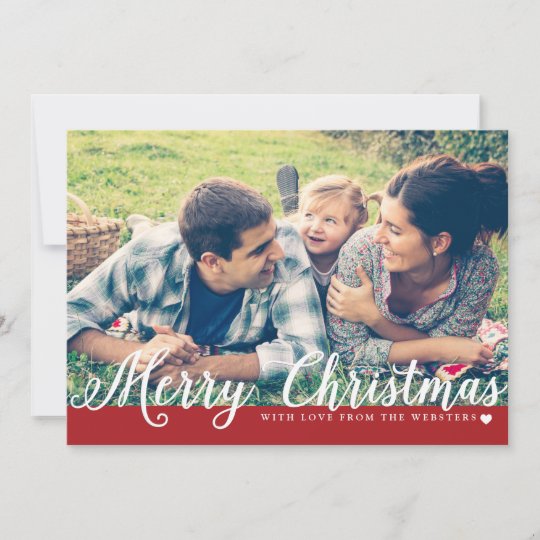 Merry Christmas with Love Photo Holiday Greeting | Zazzle.com