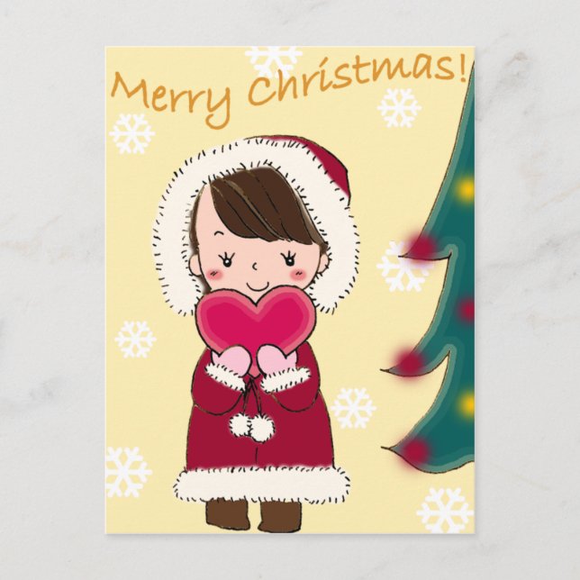 Merry Christmas With Love Postcard (Front)