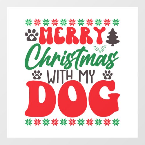 Merry Christmas with my Dog_01 Floor Decals