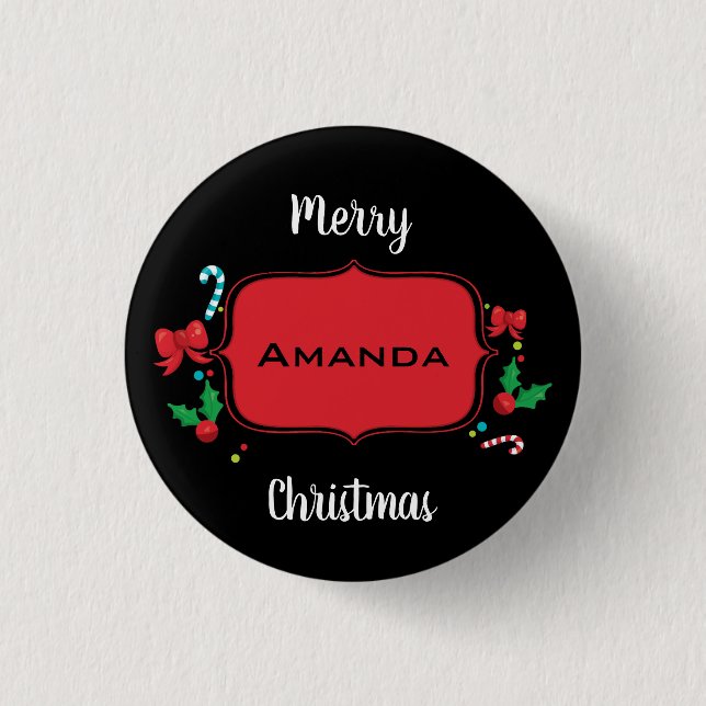 Merry Christmas with Name Introductory Pin (Front)