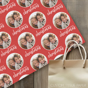 Merry Christmas with One Circle Photo - red Tissue Paper