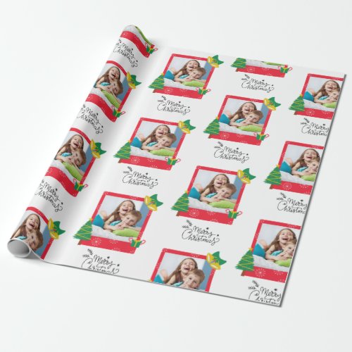 Merry Christmas With One Frame Photo Wrapping Paper