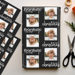 Merry Christmas with One Square Photo black Wrapping Paper Sheets<br><div class="desc">Add one picture to this cute holiday illustration - perfect for the kids. A simple and modern photo to make a memorable wrap under your tree.</div>