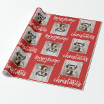 Merry Christmas with One Square Photo - red Wrapping Paper Merry Christmas with One Square Photo - red Wrapping Paper