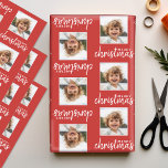 Merry Christmas with One Square Photo red Wrapping Paper Sheets<br><div class="desc">Add one picture to this cute holiday illustration - perfect for the kids. A simple and modern photo to make a memorable wrap under your tree.</div>