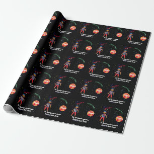 Merry Christmas with Pepper Dog in Space Wrapping Paper