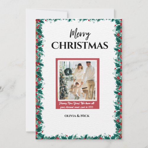 Merry Christmas with Photo Holiday Card