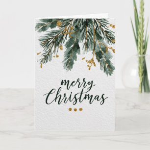 Merry Christmas with Pine Branches Card