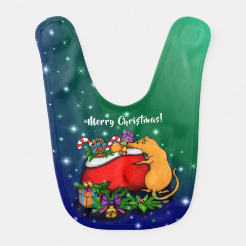 Merry Christmas with Rat Prince Baby Bib