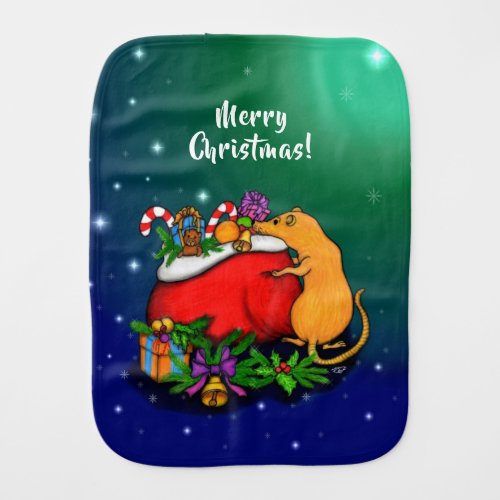 Merry Christmas with Rat Prince Baby Burp Cloth