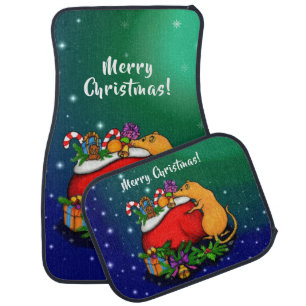 Merry Christmas with Rat Prince Car Floor Mat