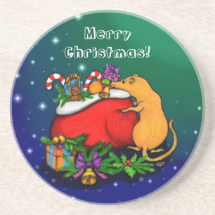 Merry Christmas with Rat Prince Coaster