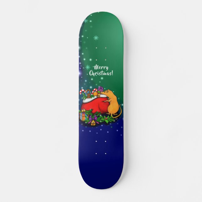 Merry Christmas with Rat Prince Skateboard (Front)