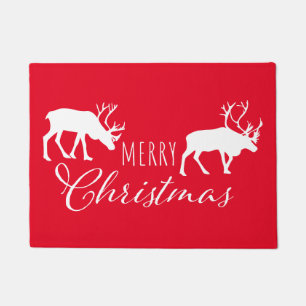 Merry Christmas with Reindeer Doormat