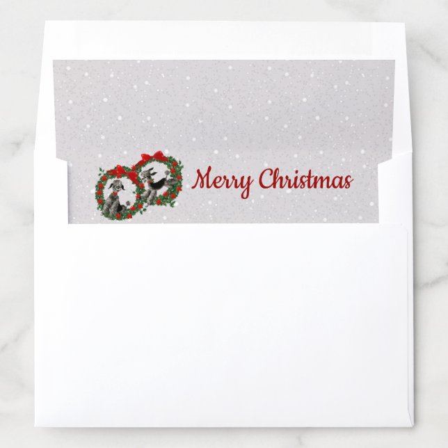 Merry Christmas with Retro Poodles Envelope Liner (In Envelope)
