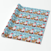 Merry Christmas with Santa and Deer