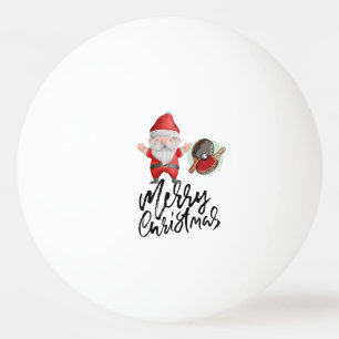 Merry Christmas with Santa Claus funny face Ping P Ping Pong Ball