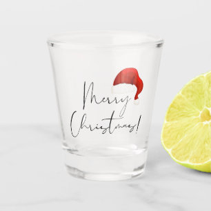 Merry Christmas with Santa Hat Shot Glass