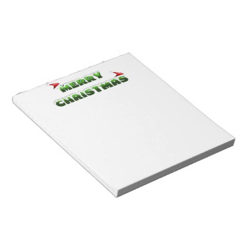 Merry Christmas with Santa Hats Notepad