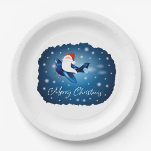 Merry Christmas with Santa Paper Plates