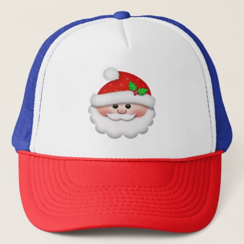 Merry Christmas with Santas Face for Kids Trucker Hat