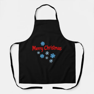 Merry Christmas with Snowflakes Apron