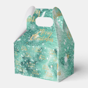 Merry Christmas With Snowflakes Favor Boxes