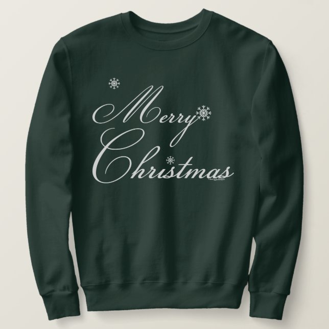 Merry Christmas With Snowflakes Sweatshirt (Design Front)