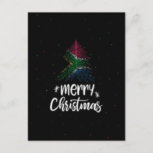 Merry Christmas with South Africa flag Holiday Postcard