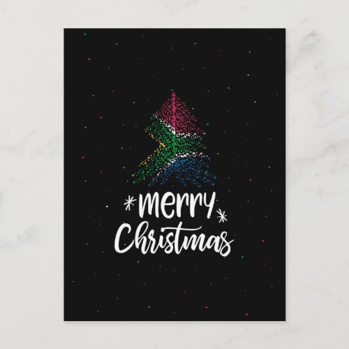 Merry Christmas with South Africa flag Holiday Postcard