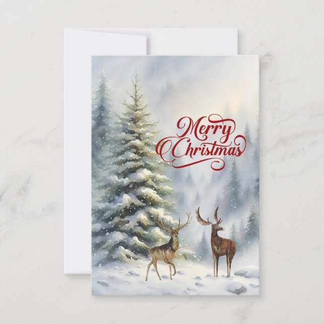 Merry Christmas with Stag and Deer  (Front)