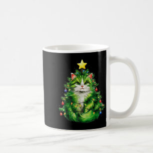 Merry Christmas With This Funny Christmas Tree Cat Coffee Mug