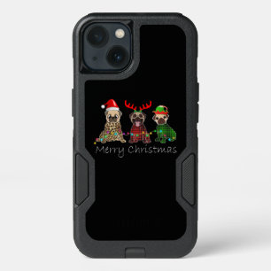 Merry Christmas with three pug dogs iPhone 13 Case