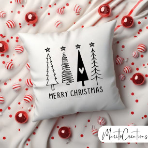 Merry Christmas with Trees,Christmas Season, Home Throw Pillow