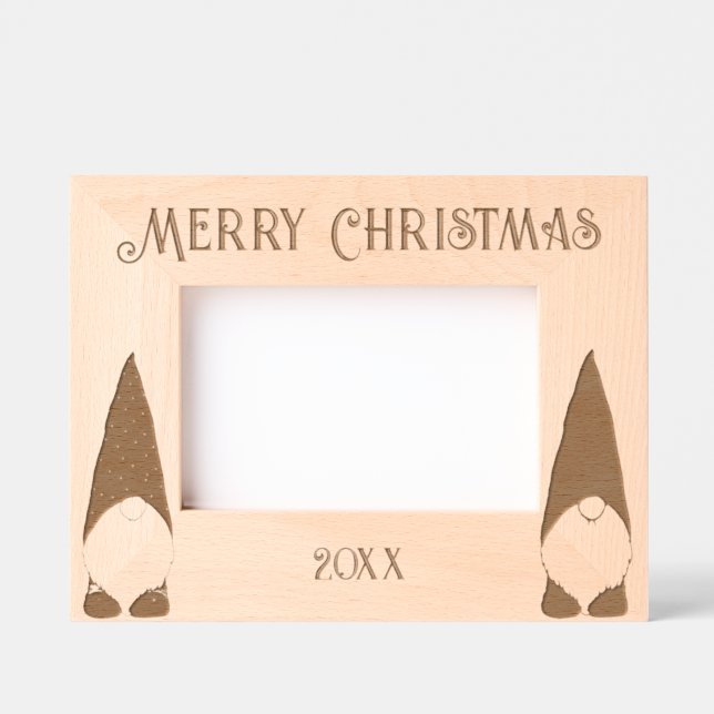 Merry Christmas with Two Gnomes Engraved Frames (Front)